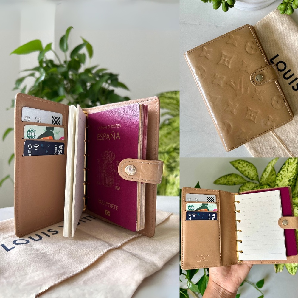 Authentic Louis Vuitton Passport Holder Monogram Vernis Agenda PM
